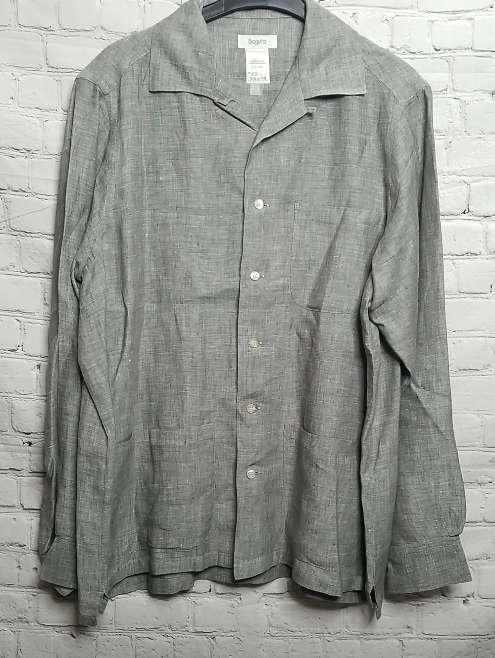 Bagutta Mens Shirt Small 100% Cotton Made in Italy 3 Pockets EUC